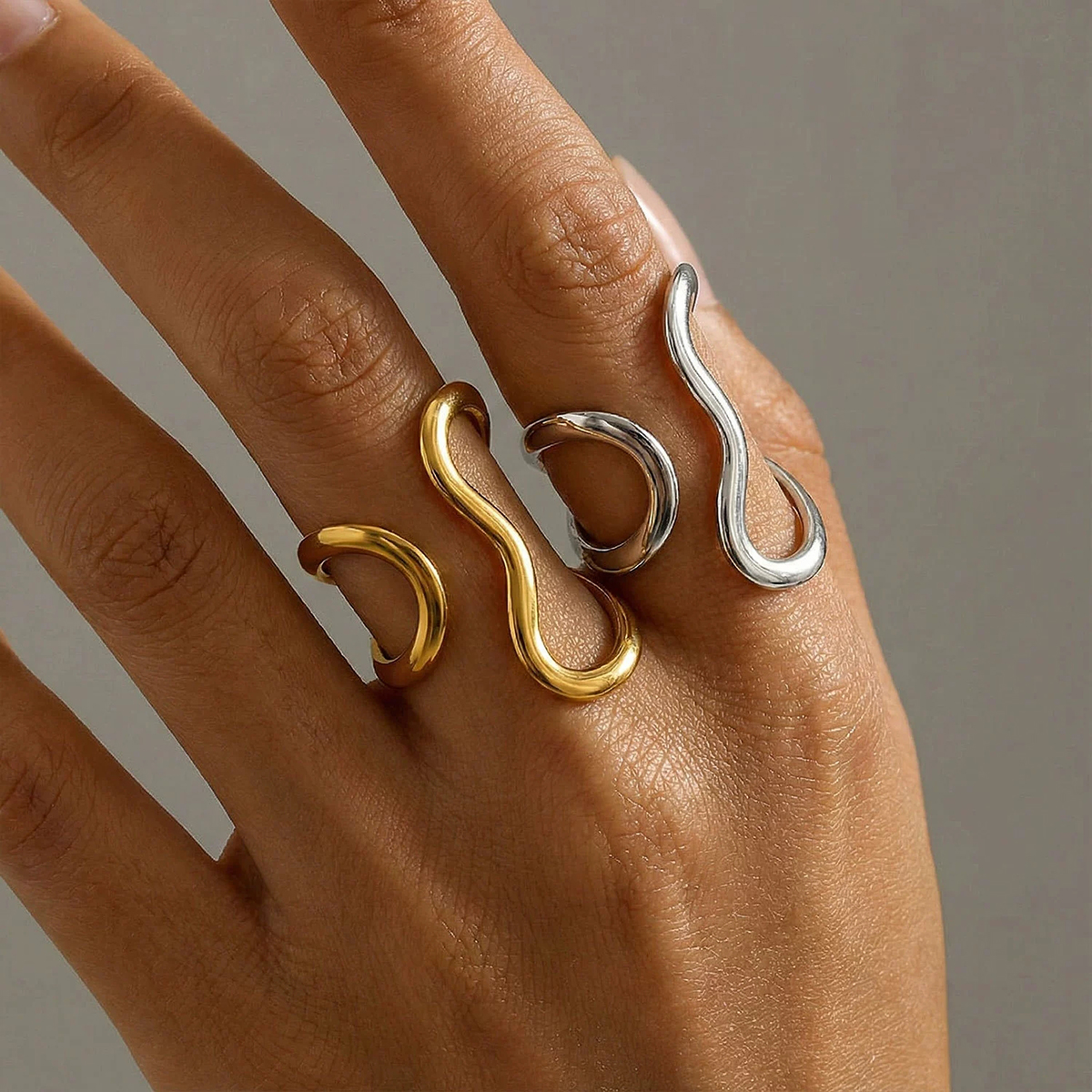 Men'S Fashion Easter - Stainless Steel Gold Color Rings for