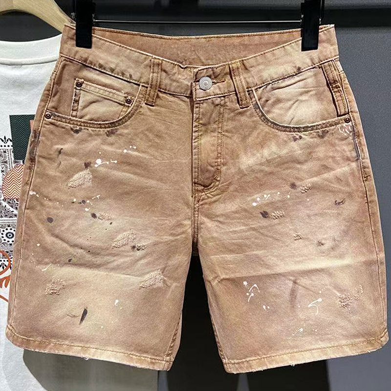Men'S Fashion Jeans - Hip-Hop Streetwear Men's Denim Shorts Summer