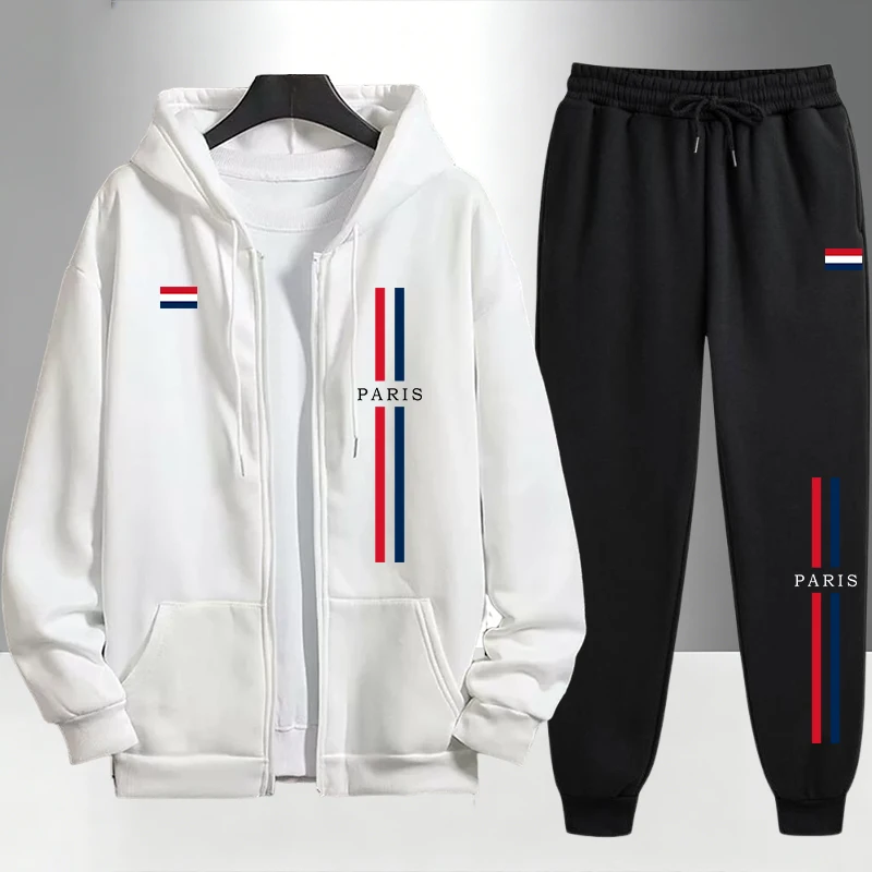 Men'S Fashion Outfits - Paris Fashion Men's Set Zipper Outerwear
