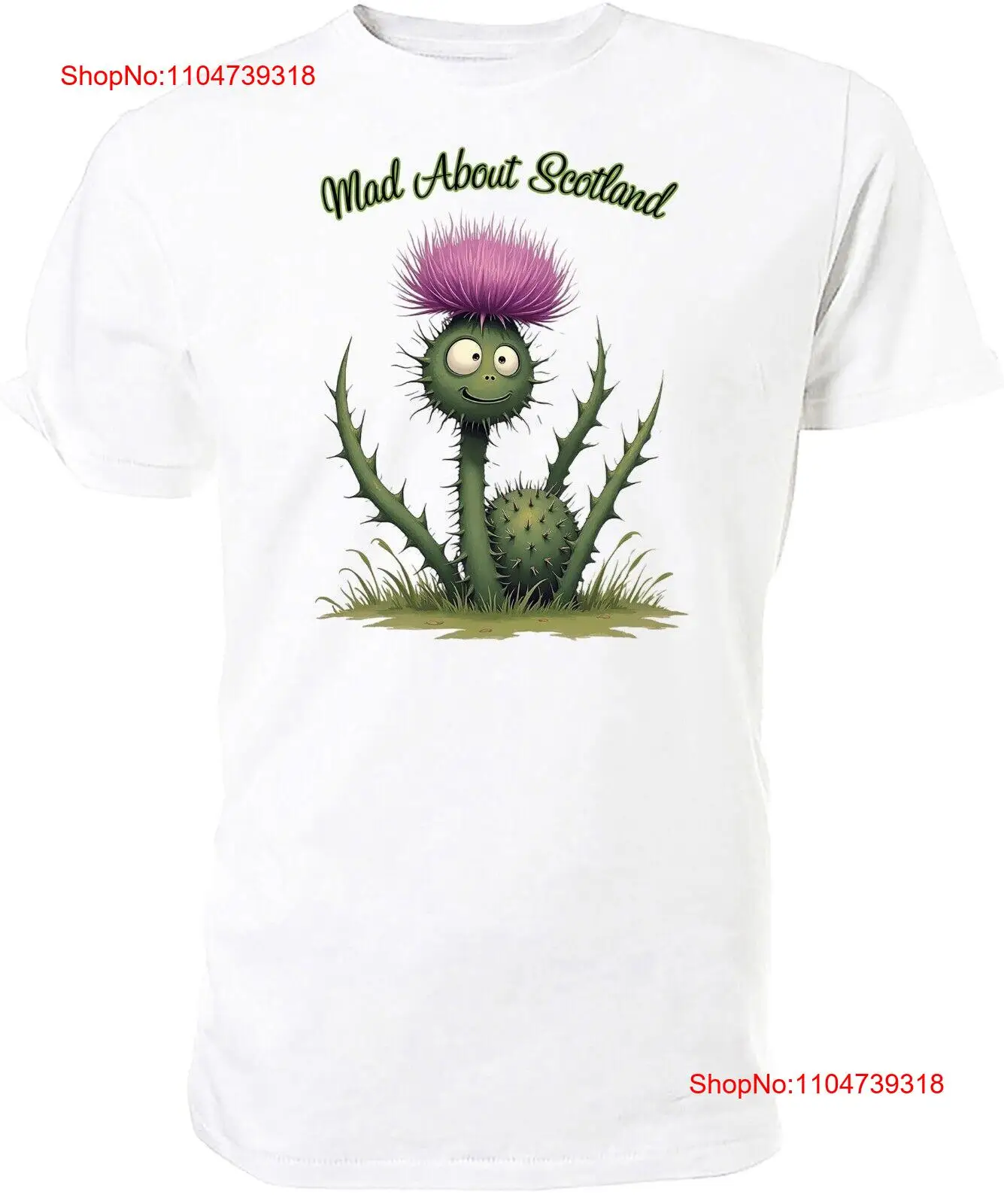 Men Fashion Kids - Mad About Scotland Cartoon Thistle T