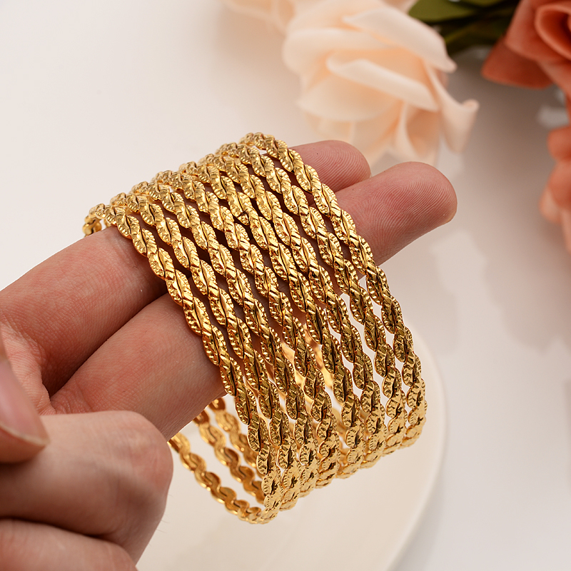 Dubai Men'S Fashion - 8pcs Fashion Dubai Bangle Jewelry Gold