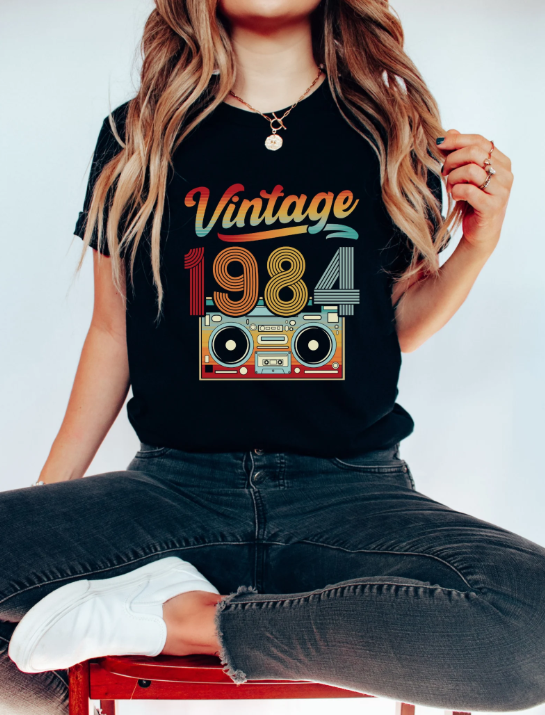 Men'S Fashion From The 80S - Vintage 1984 Cassette Tape Graphic T-Shirt