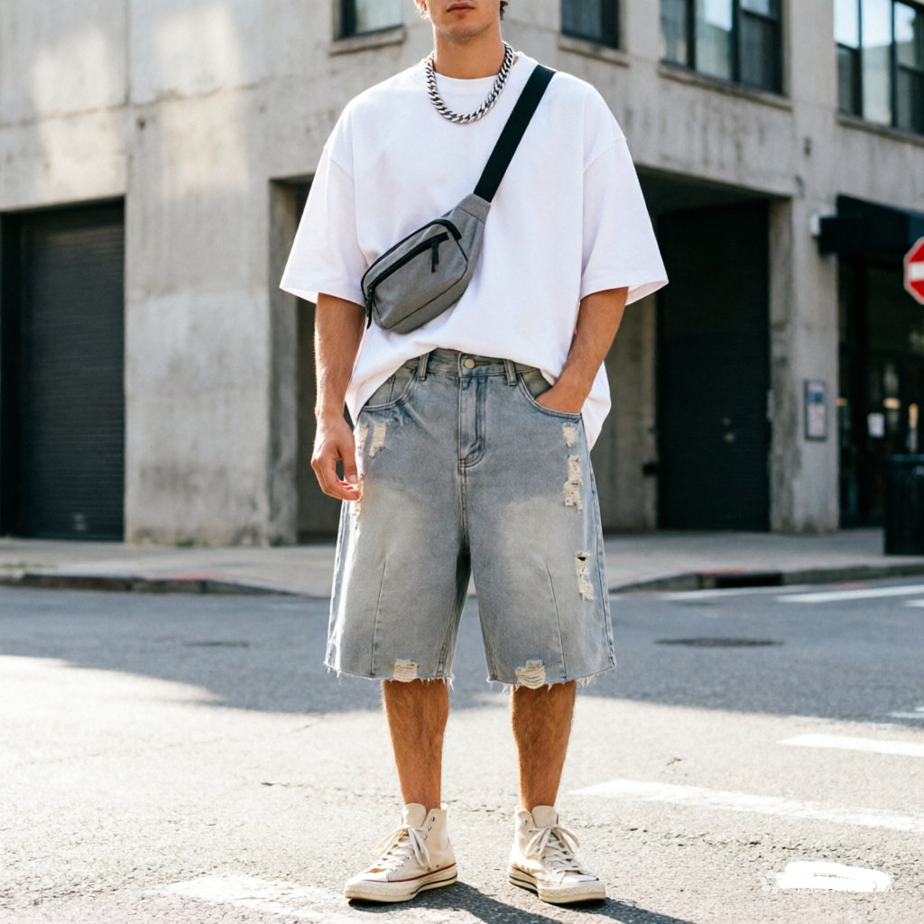 Summer Men's Casual Jeans Shor - огляд і ціна Men'S Fashion Jeans
