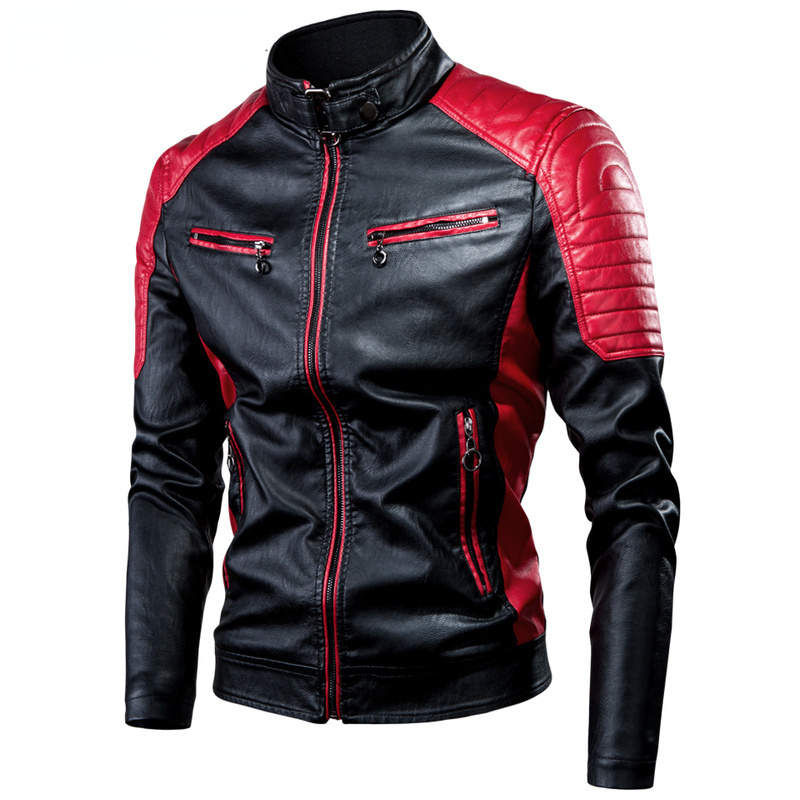 Men Motorcycle Leather Jacket  - огляд і ціна Mens Fashion Bomber Jacket