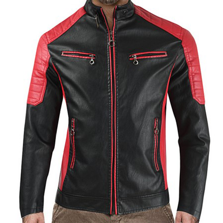 Men Motorcycle Leather Jacket  - огляд і ціна Mens Fashion Bomber Jacket
