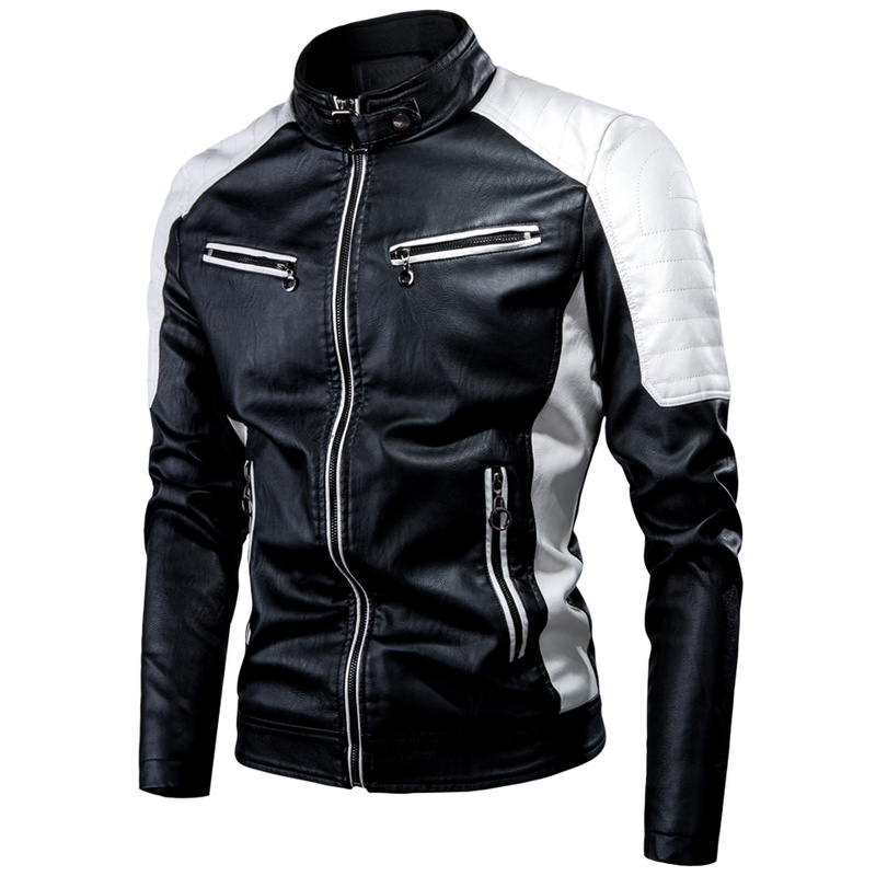 Men Motorcycle Leather Jacket  - огляд і ціна Mens Fashion Bomber Jacket