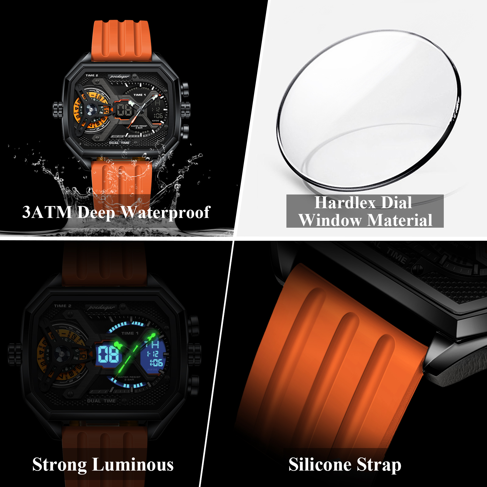 POEDAGAR Sports Men Wristwatch - огляд і ціна Men'S Fashion Zone