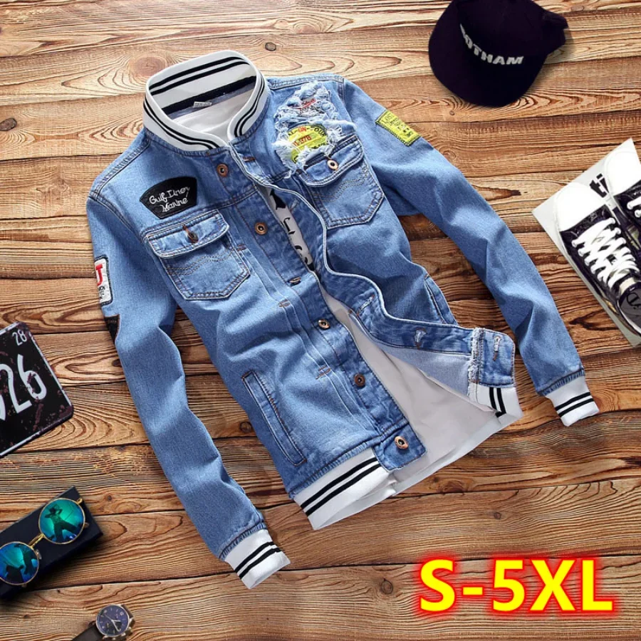 New 2026 Men's Denim Jackets F - огляд і ціна Mens Fashion Bomber Jacket