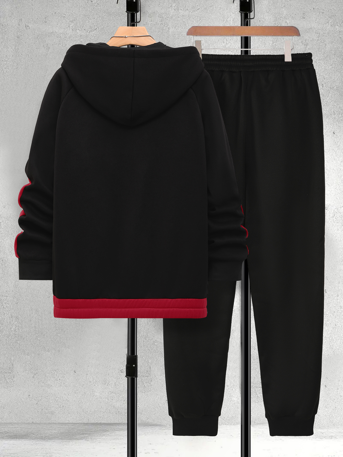Men's Plus Size Black & Red Co - огляд і ціна Track Suit Men