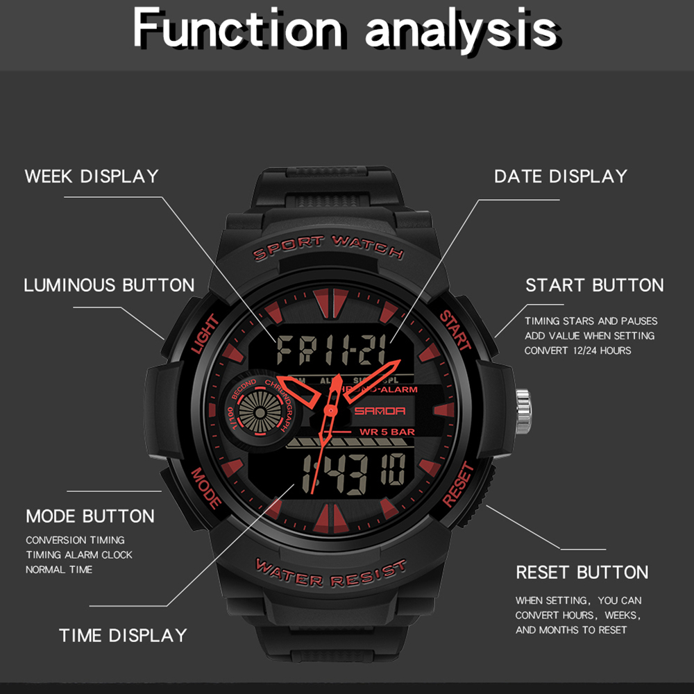 SANDA 6002 Luxury Dual Display - огляд і ціна Men'S Fashion Zone