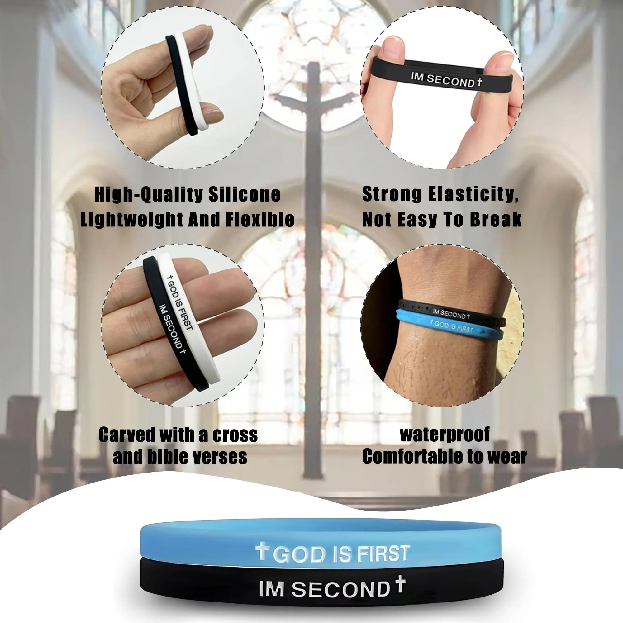 6-pack-GOD IS FIRST BRACELET I - огляд і ціна Men'S Fashion Easter