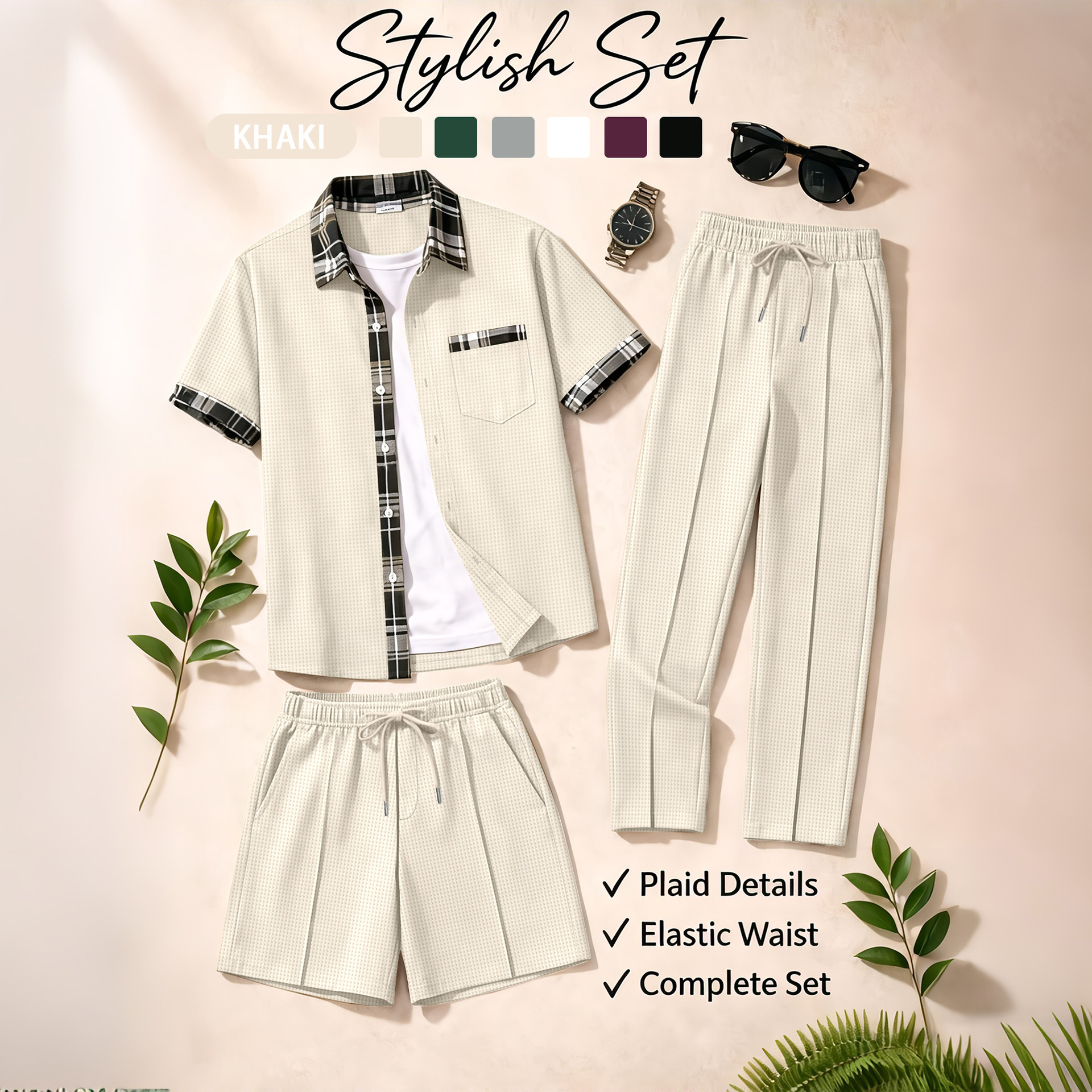 Men's 3 Piece Waffle Knit Trac - огляд і ціна Track Suit Men