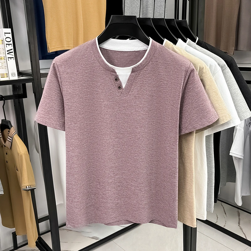Men's Minimalist Henley Neck T - огляд і ціна Men Fashion Upper