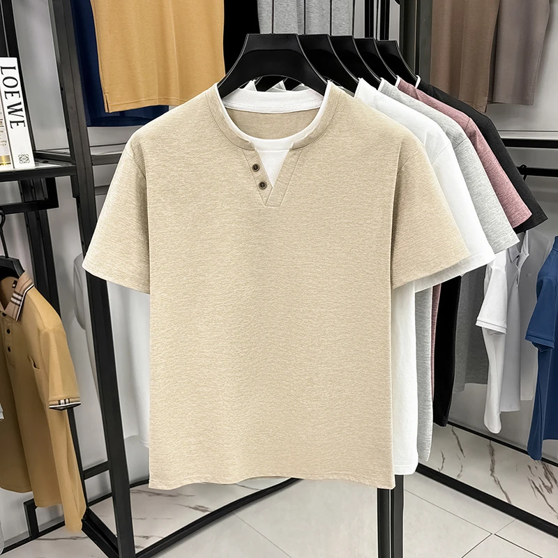 Men's Minimalist Henley Neck T - огляд і ціна Men Fashion Upper