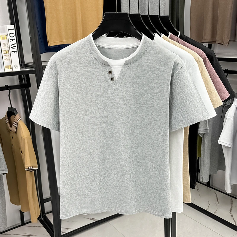 Men's Minimalist Henley Neck T - огляд і ціна Men Fashion Upper