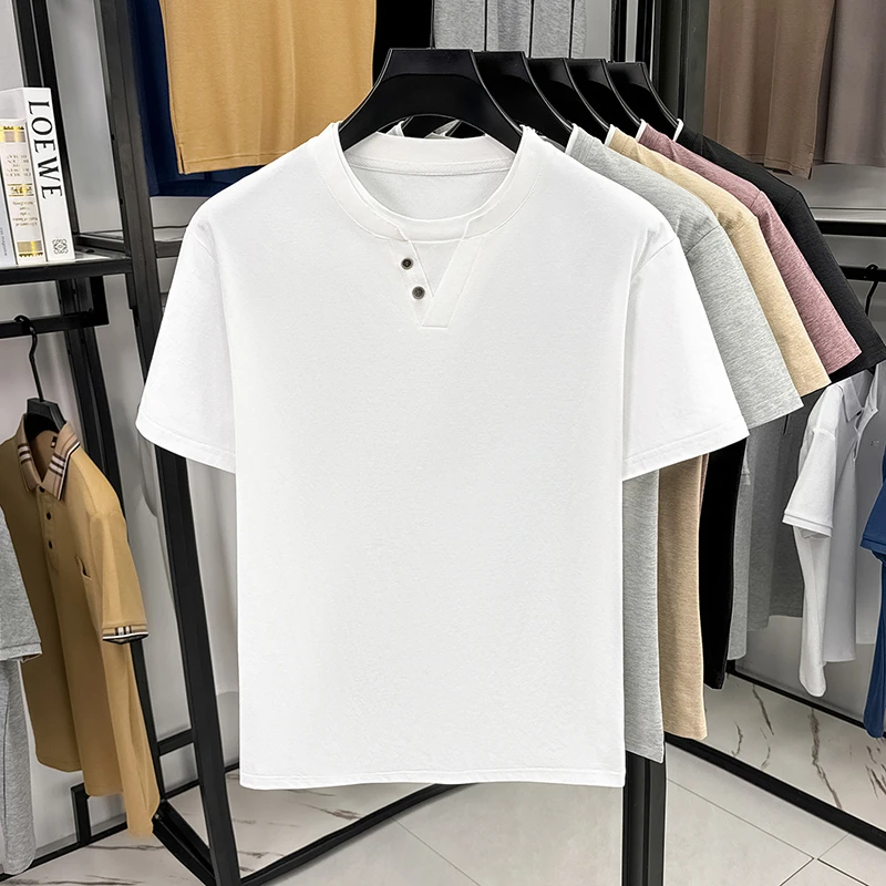 Men's Minimalist Henley Neck T - огляд і ціна Men Fashion Upper