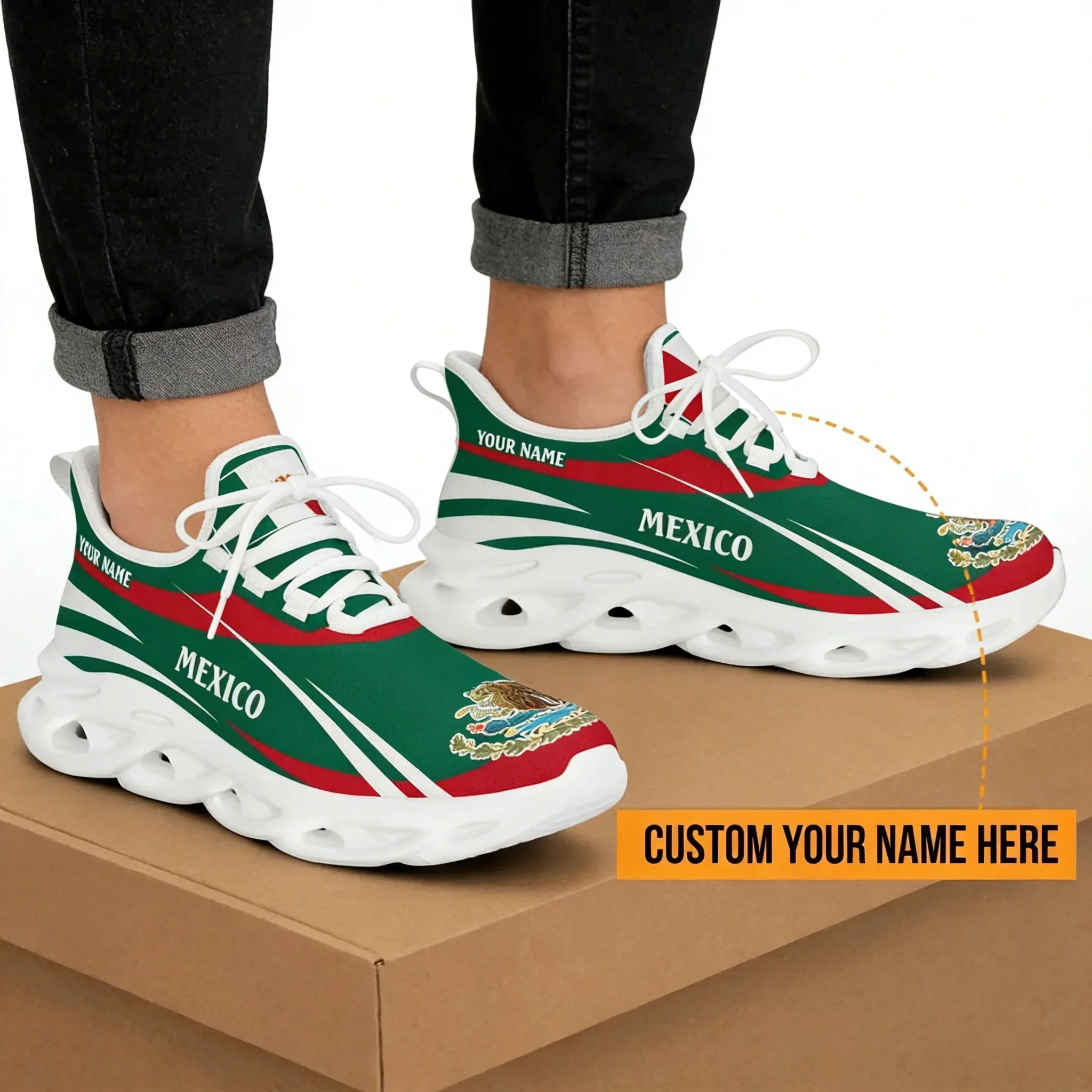 Mexico Flag Men's Sneakers - N - огляд і ціна Men'S Fashion Running Shoes