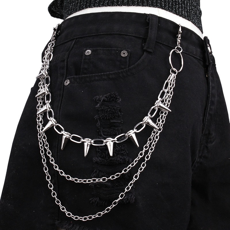 Hip Hop Punk Rock Metal Pants  - огляд і ціна Men'S Fashion Jeans