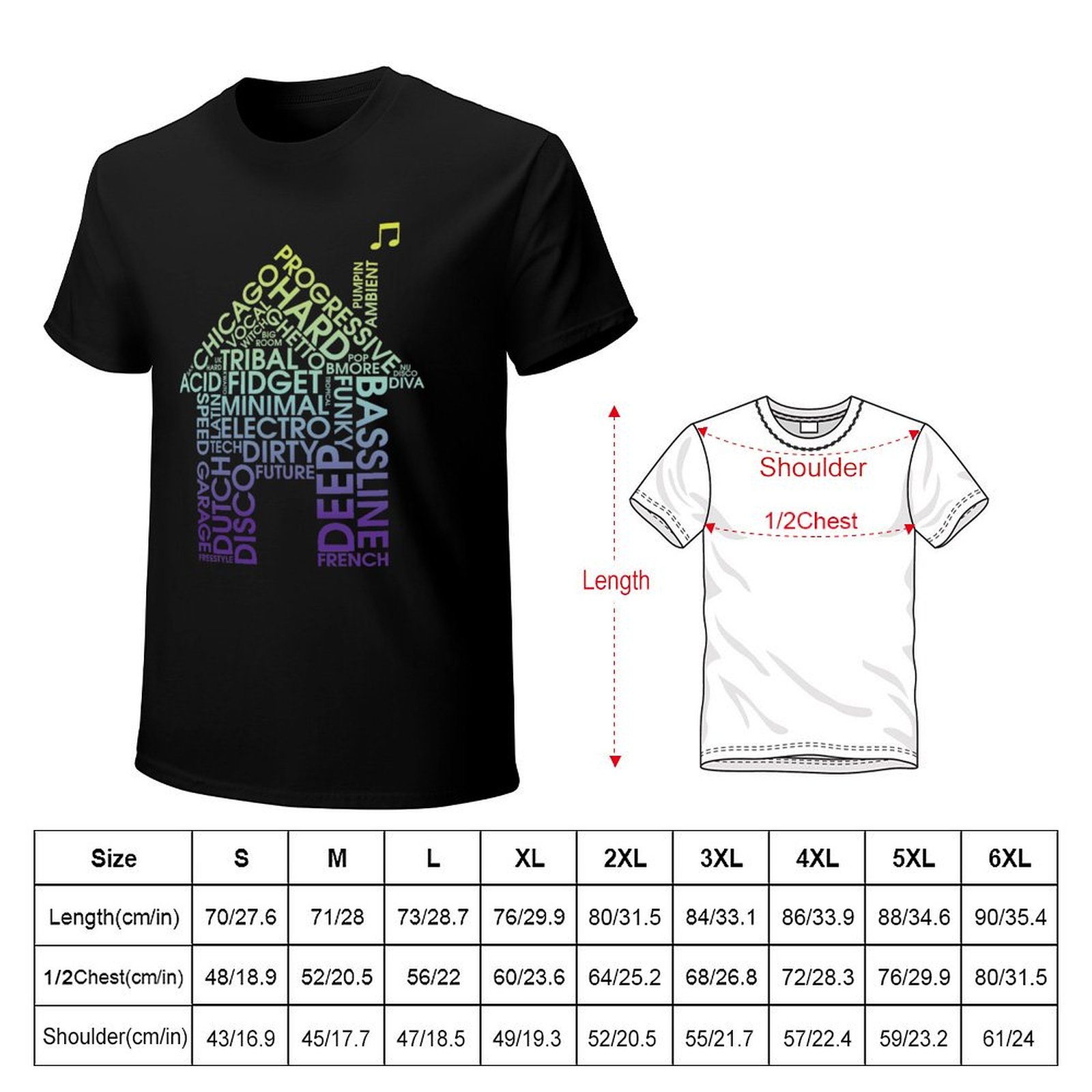 House Music Genres T-Shirt Fas - огляд і ціна Men'S Fashion Genres