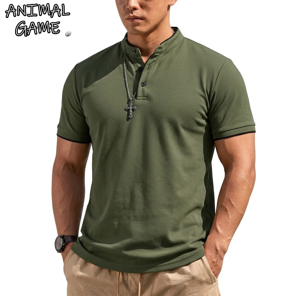 Summer Short Sleeve Henley Shi - огляд і ціна Men Fashion Upper