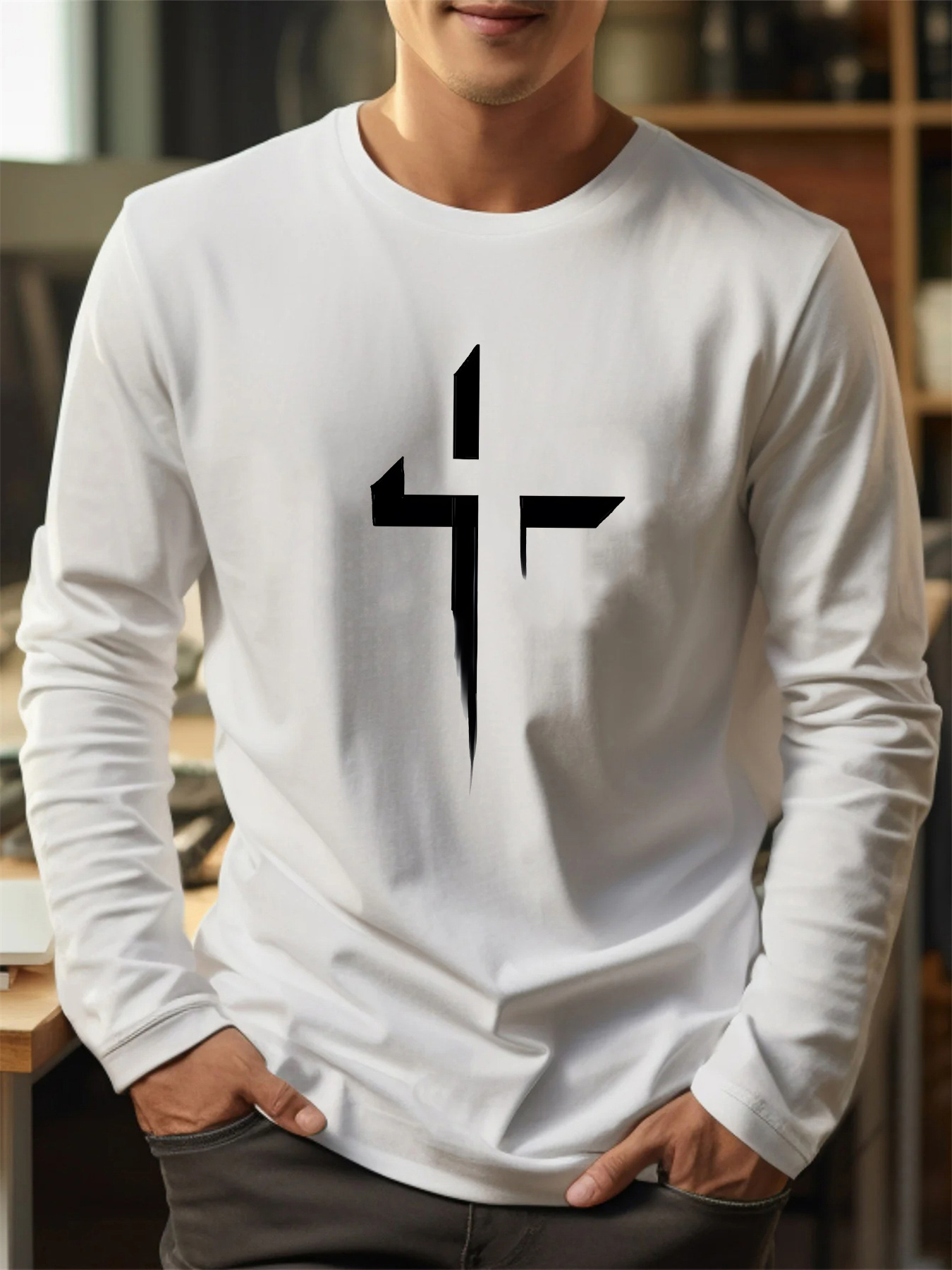 100% pure cotton men's long sl - огляд і ціна Men Fashion Upper