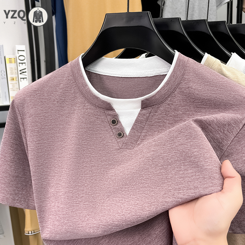 Mens Short Sleeve T Shirt Henl - огляд і ціна Men Fashion Upper