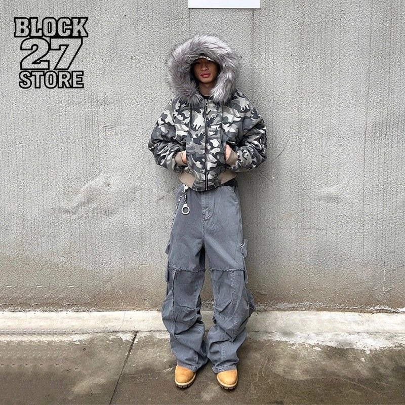 Mens Jacket Washed Camouflage  - огляд і ціна Mens Fashion Bomber Jacket